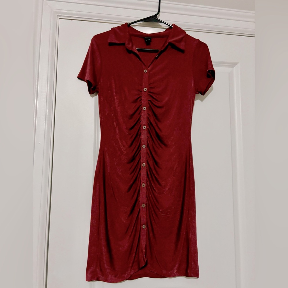 Ruched Red Dress